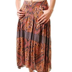 Free People Printed Paradise Midi Skirt